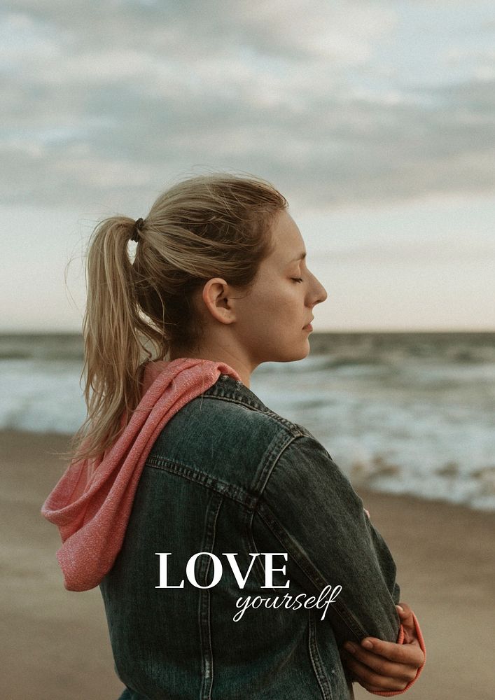 Love yourself poster template, self-love aesthetic