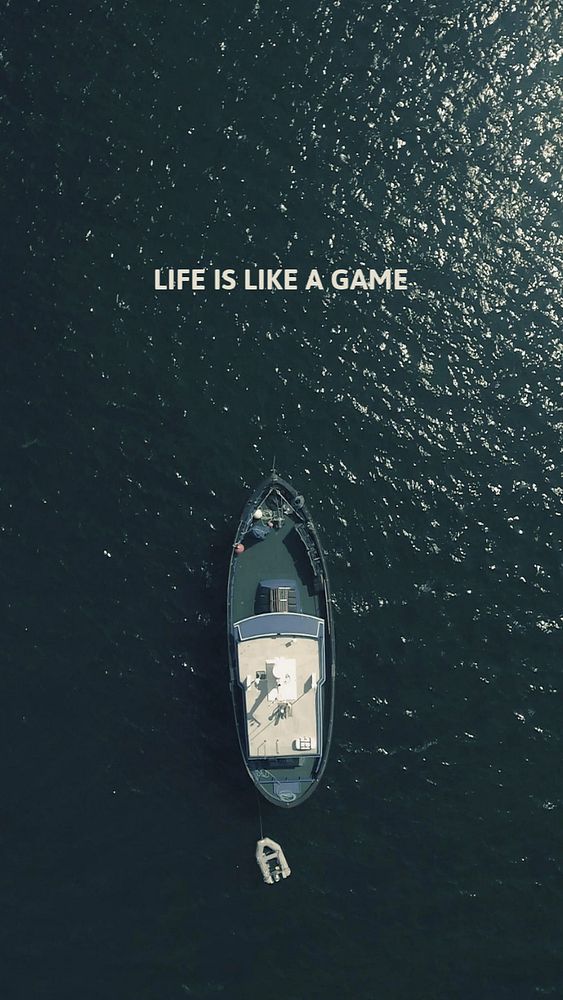 Ocean aesthetic Instagram story template, life is like a game
