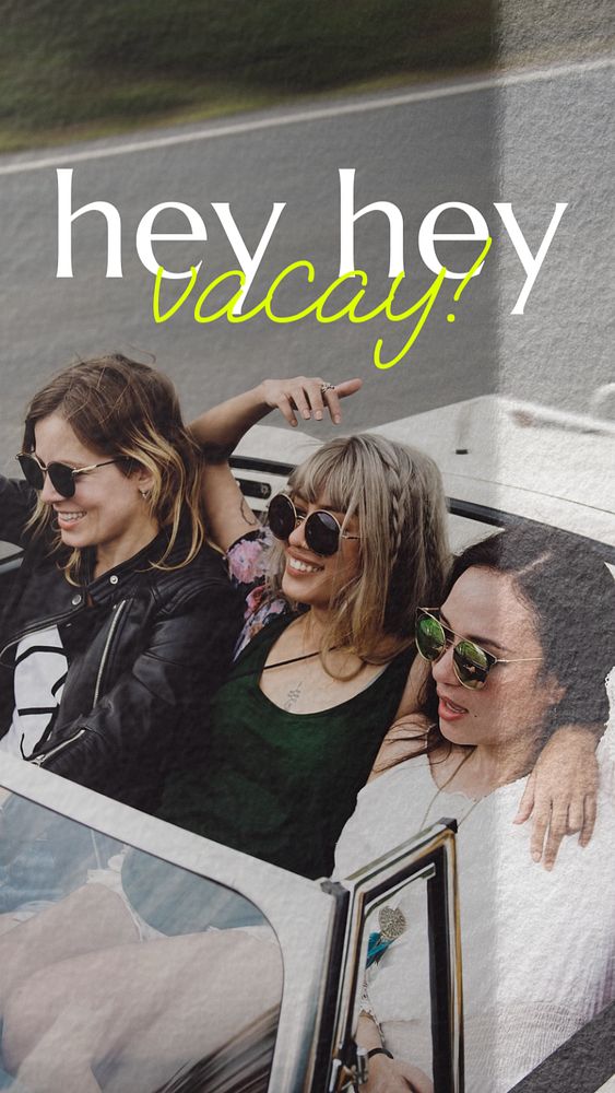 Girls getaway Instagram story template, friends travel