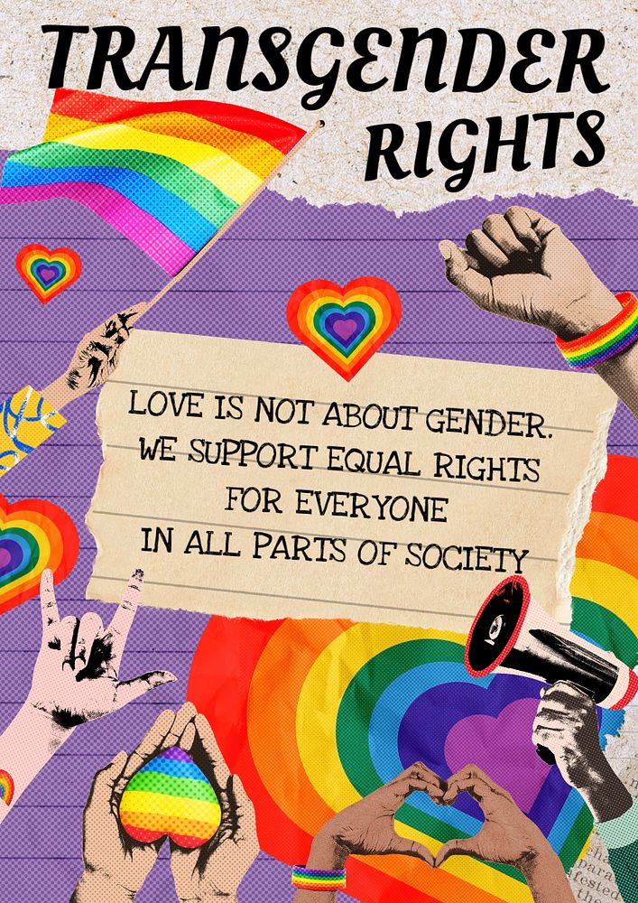 Equal rights poster template, remix media design