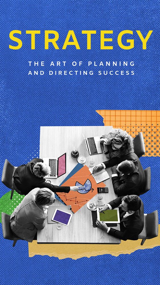Business strategy Instagram story template, remix media design