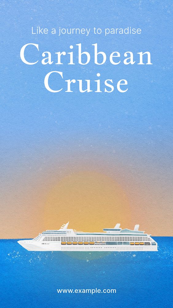 Caribbean cruise Instagram story template, tourism industry