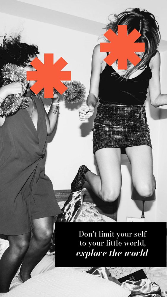 Friendship aesthetic Instagram story template, motivational quote