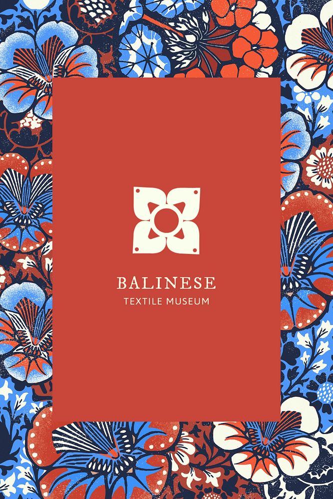 Customizable Pinterest post template, ethnic flower design