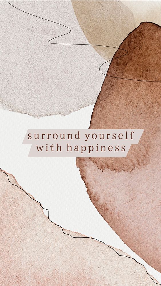 Happiness quote instagram story template, watercolor memphis, editable text