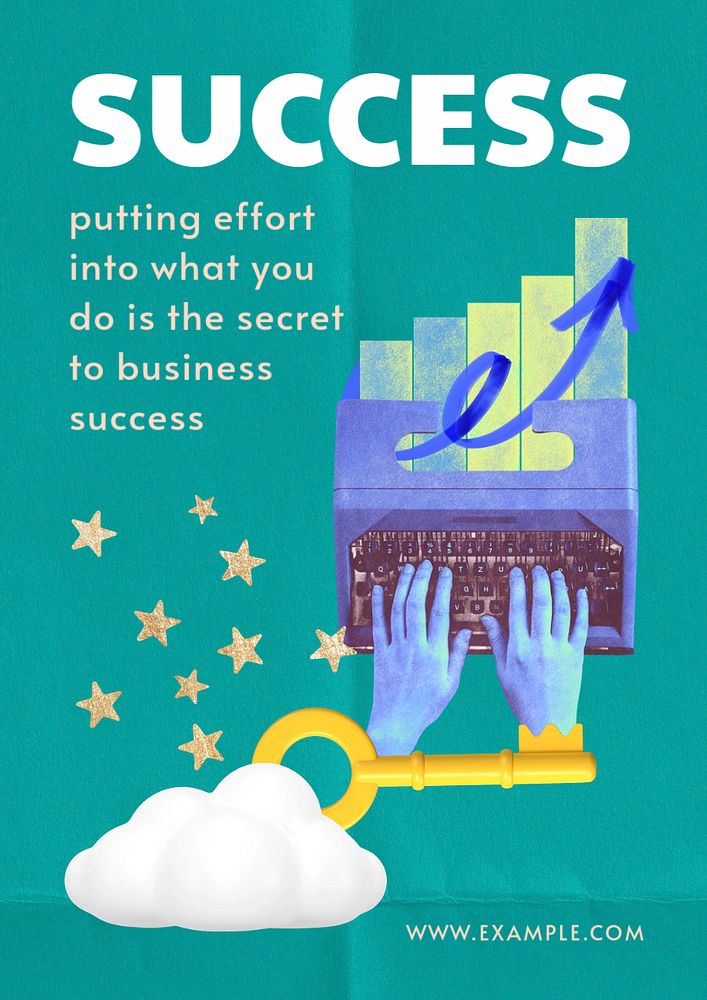 Business success poster editable template