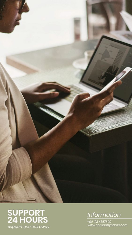 Business support Instagram story template, customer service 