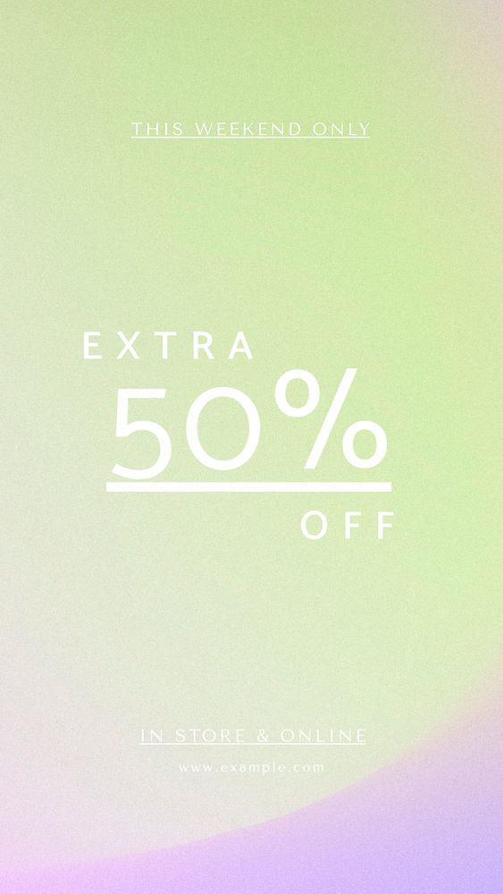 Weekend sale  Facebook story template, editable text