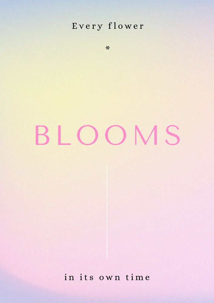 Flower quote editable poster template, colorful design 