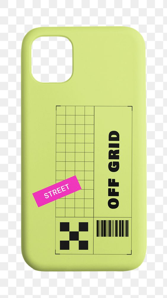iPhone case mockup, retro digital device accessory
