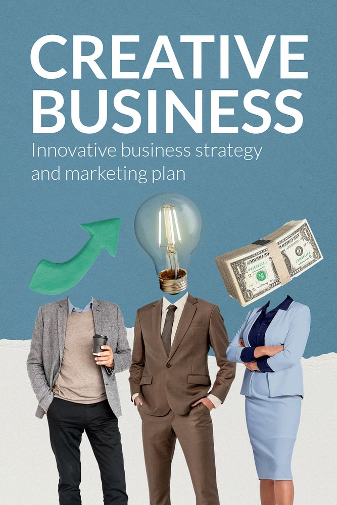 Creative business template, surreal head remixed media