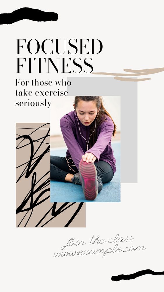 Fitness class social story template, editable text