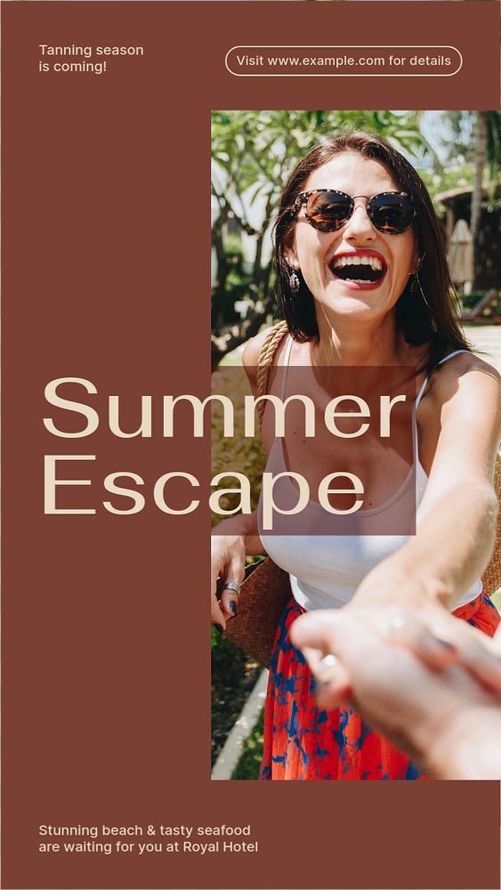 Summer escape social story template, editable text