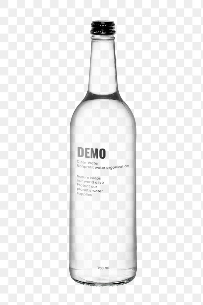 Bottle label mockup png element, editable business branding design