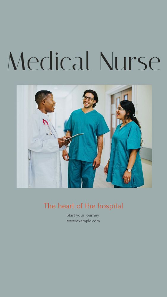 Medical nurse social story template, editable text