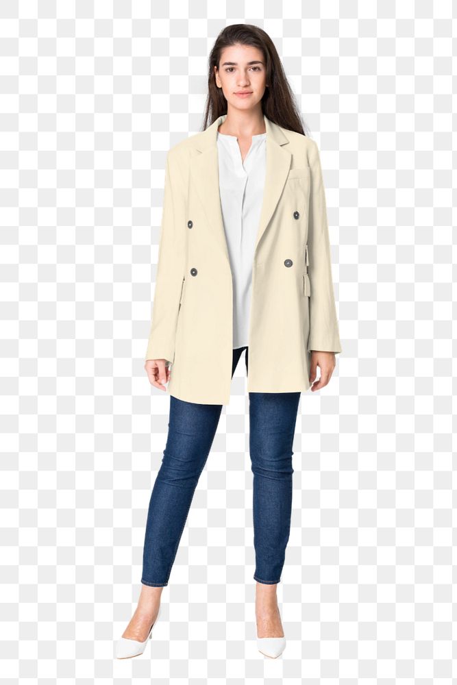 Women’s blazer mockup png element, editable business fashion