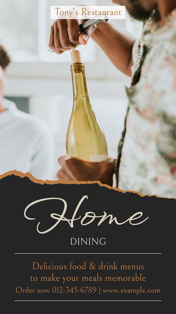 Home dining social story template, editable text