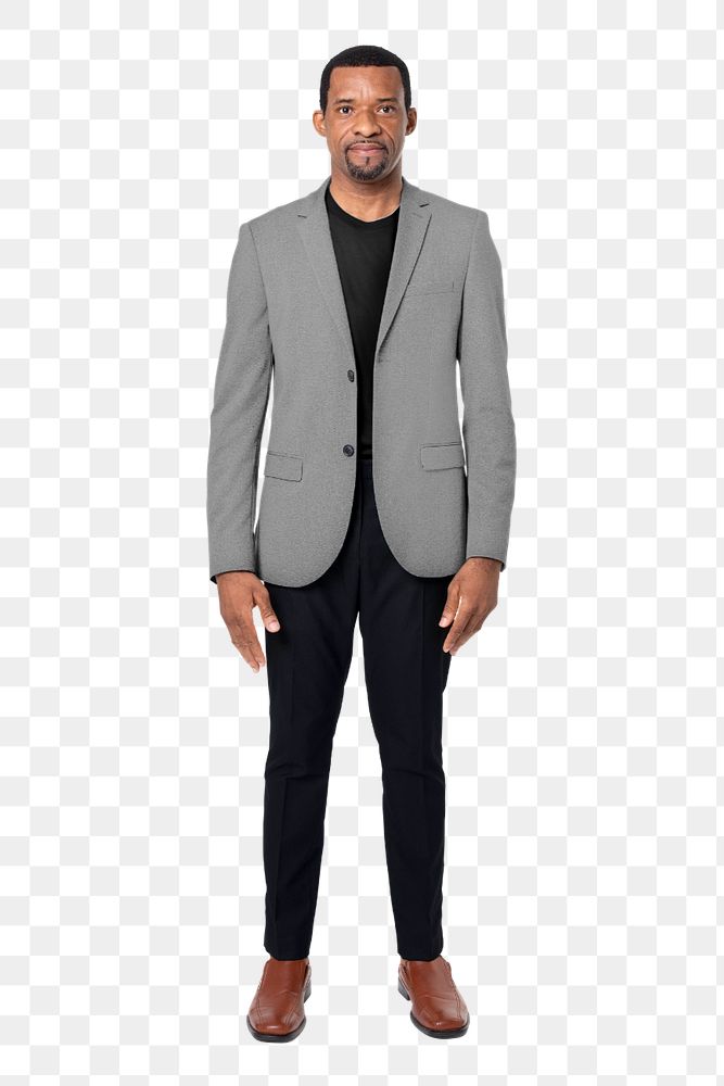 Gray suit png mockup element, editable fashion