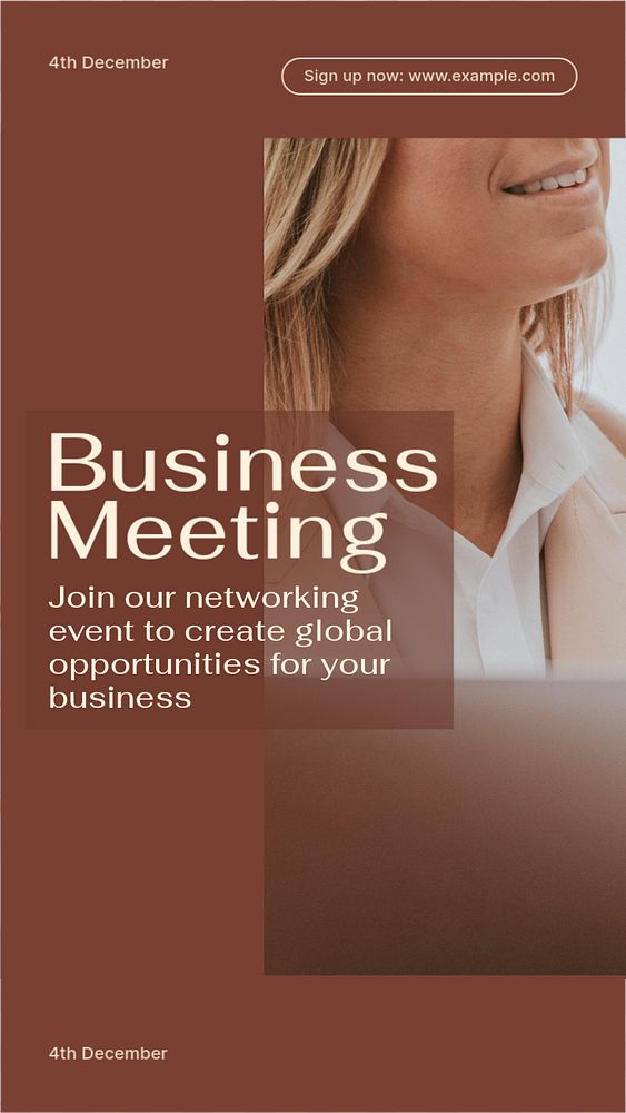 Business meeting social story template, editable text