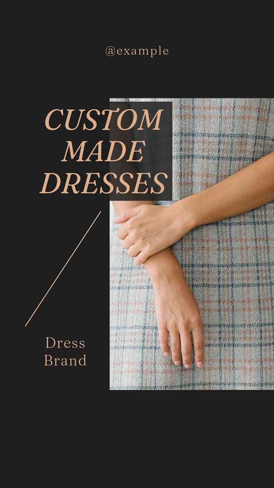 Dress brand social story template, editable text