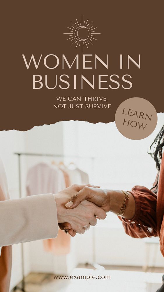 Women in business social story template, editable text