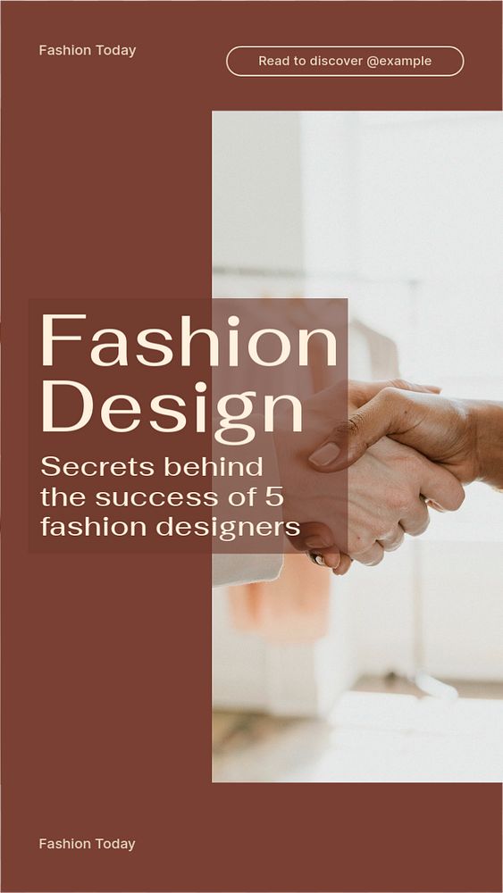 Fashion design social story template, editable text