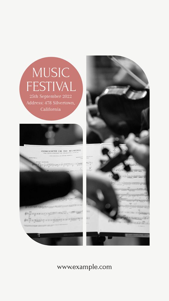 Music festival social story template, editable text