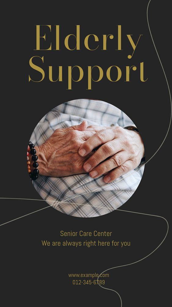 Senior support social story template, editable text