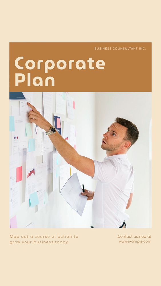 Corporate plan social story template, editable text