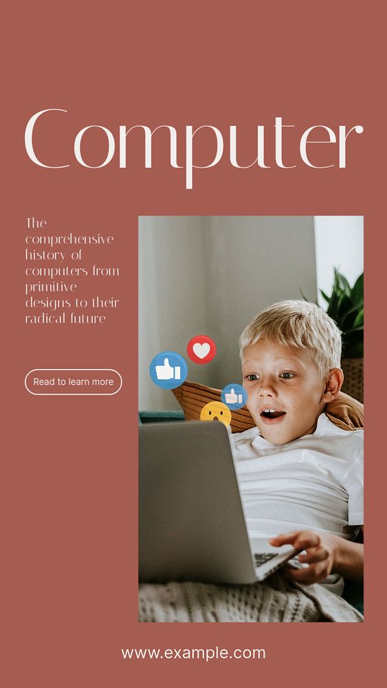 Computer social story template, editable text