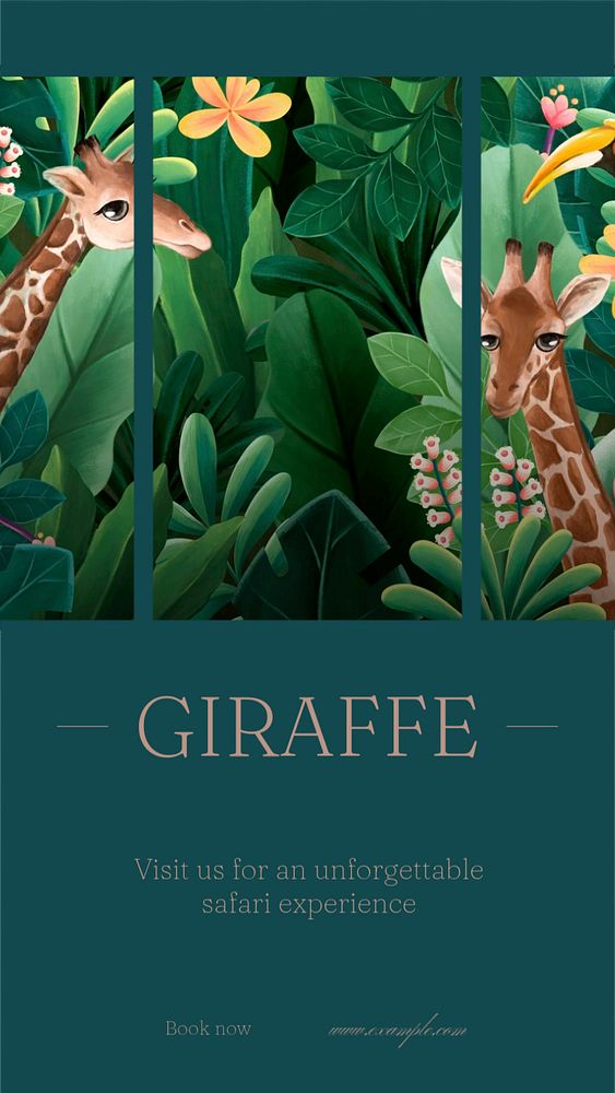 Giraffe safari social story template, editable text