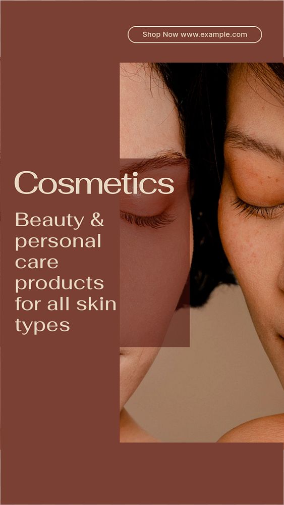 Cosmetics social story template, editable text