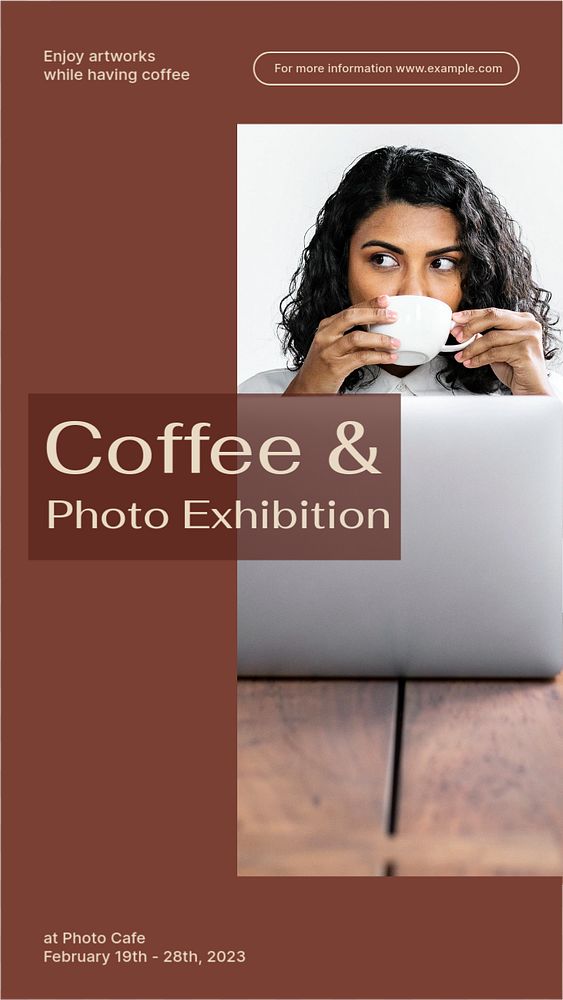 Photo exhibition social story template, editable text