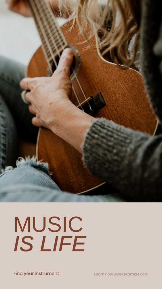 Music is life social story template, editable text