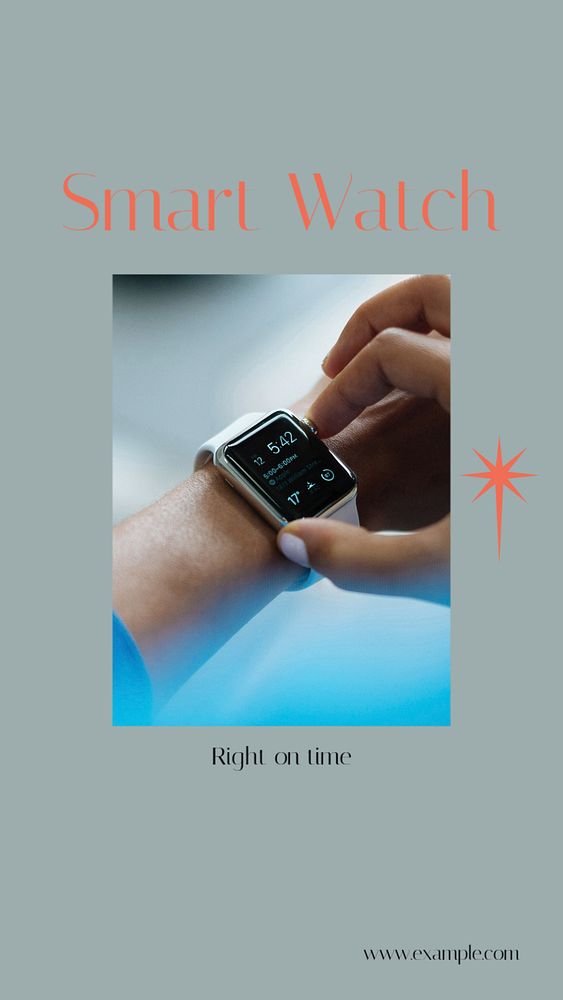 Smart watch social story template, editable text