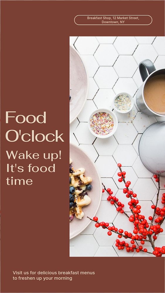 Food & breakfast time social story template, editable text