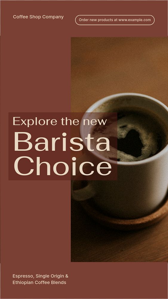 Barista choice social story template, editable text