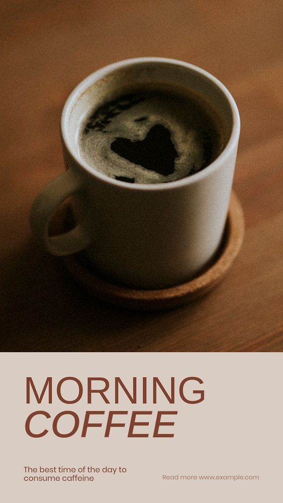 Morning coffee social story template, editable text