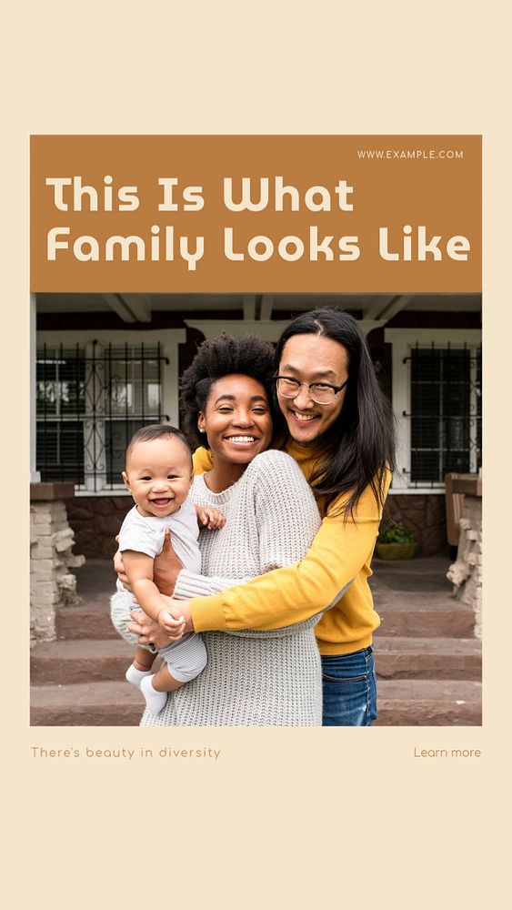 Diversity & family social story template, editable text