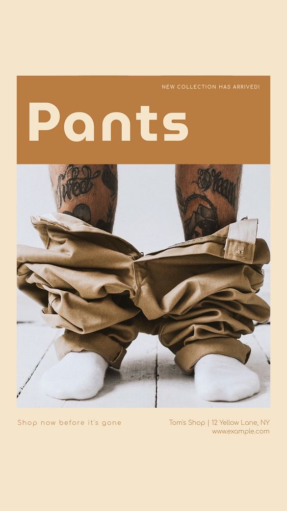 Pants social story template, editable text