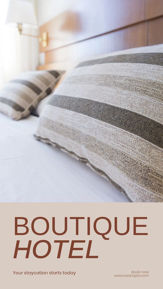 Boutique hotel social story template, editable text