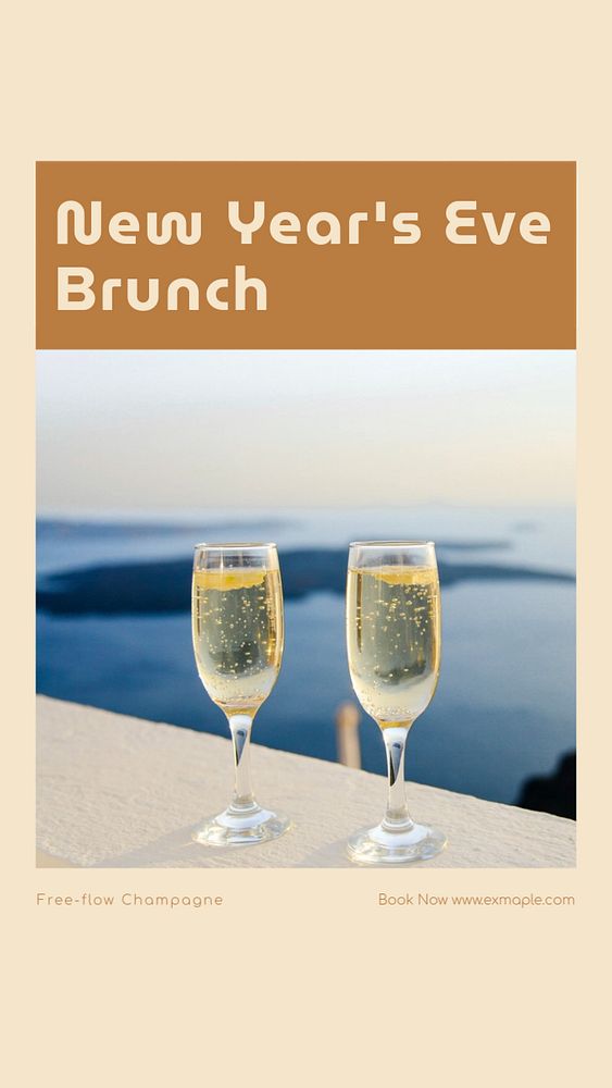 NYE brunch social story template, editable text