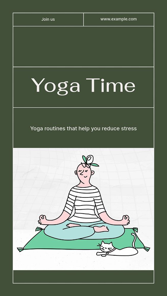 Yoga social story template, editable text