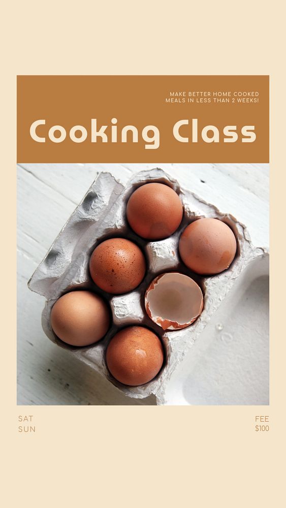 Cooking class social story template, editable text