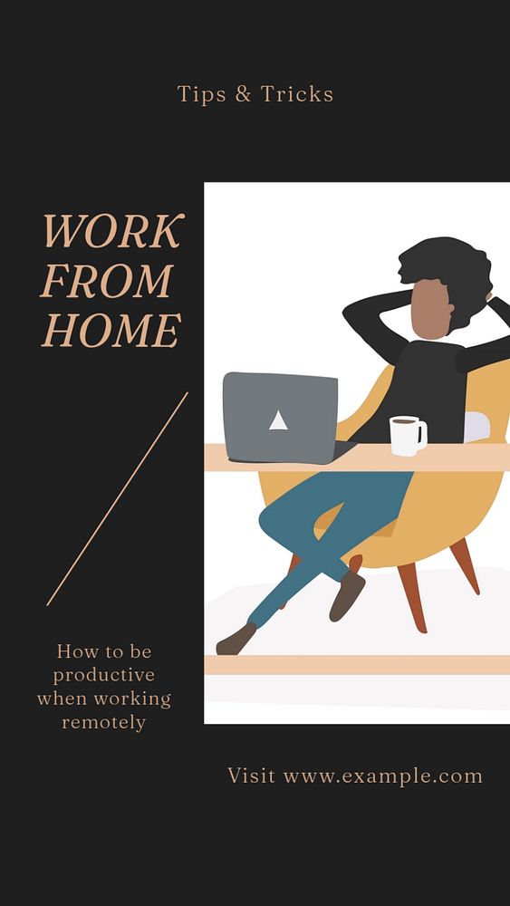 Work from home social story template, editable text