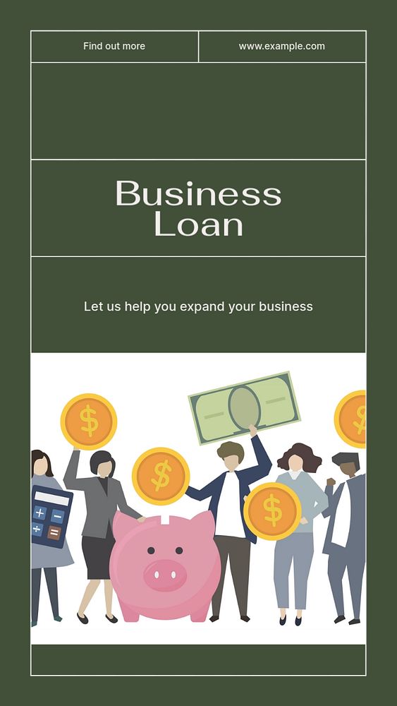 Business loan social story template, editable text