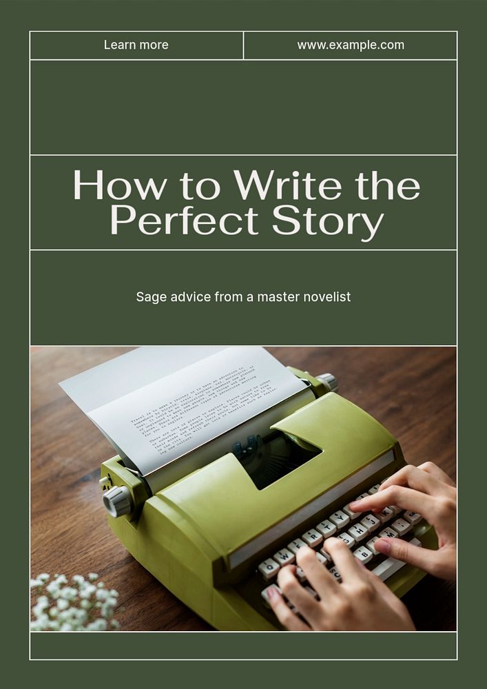 Writing tips poster template, editable text & design