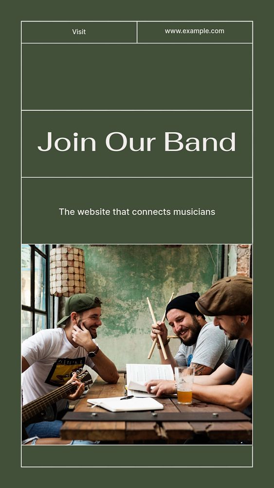 Join our band social story template, editable text