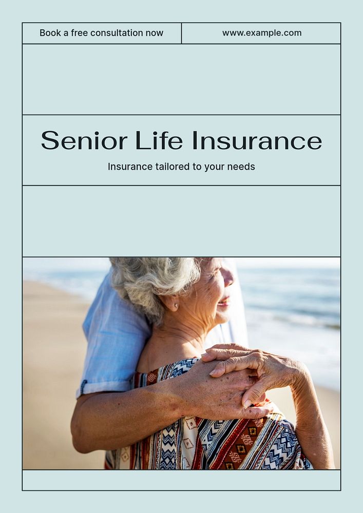 Senior insurance poster template, editable text & design