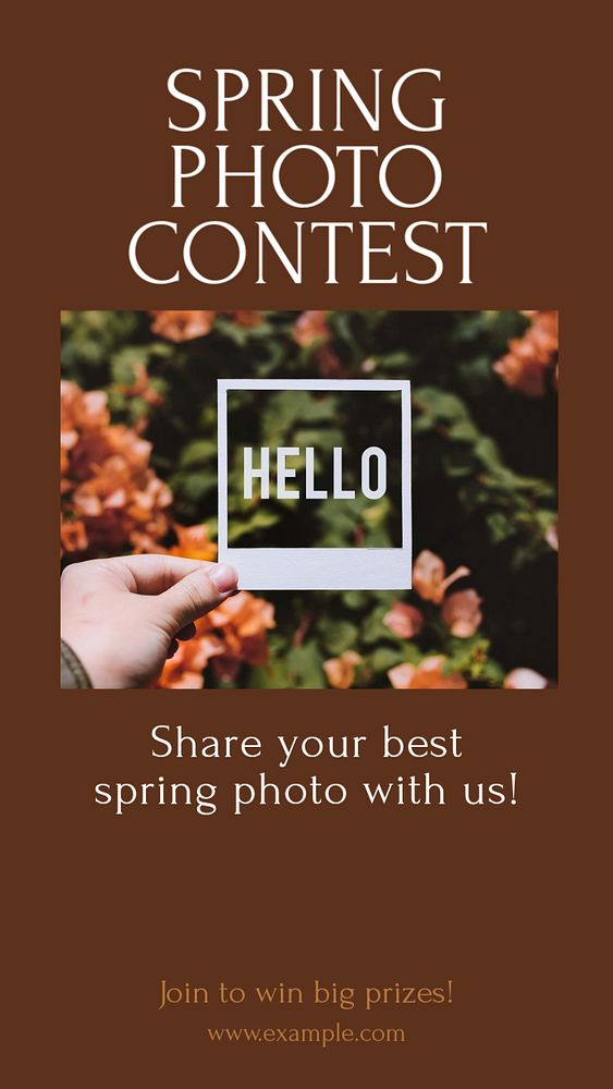 Spring photo contest social story template, editable text